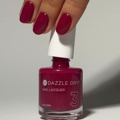 A raspberry with purple undertones. Raspberry Nails, Cherry Nail, Dazzle Dry, Berry Nails, Cherry Nails, Nail Prep, Dry Nail Polish, Nail Oil, Red Nail Polish