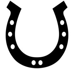 a black and white image of a horseshoe