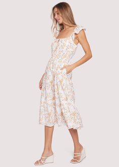 Let your beauty radiate while wearing the Acropolis Hills Midi Dress! An eyelet floral print sharpes a flowy and forgiving silhouette with elastic waist detail. The sleeves offer an elastic shoulder trim so you can have the option to wear it on your shoulders for a square neckline detail or sport it off the shoulder! This relaxed fit is fully lined, has an adjustable tie at bust, and features side pockets for ultimate ease! WDWC23896 Imported 100% Cotton Model is 5 ft 9 inches; Bust: 32", Waist: The Acropolis, Spring Awakening, Acropolis, Crochet Details, Romantic Style, Square Necklines, Square Neckline, Dresses Xs, Different Styles