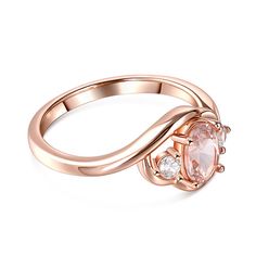 Divine Love, White Stones, Morganite Ring, White Stone, Three Stone, Morganite, Quality Jewelry, Oval Cut, Sterling Silver Ring