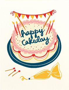 a birthday card with a cake on it