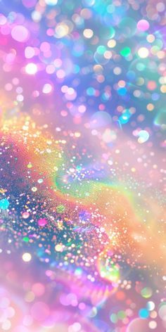 an abstract background with colorful lights and bubbles