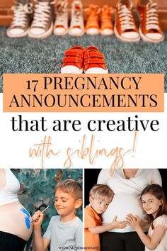 the words 17 pregnancy announcements that are creative with siblings