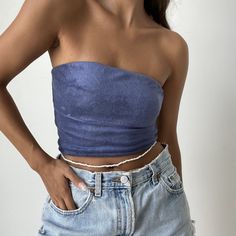 Color: Denim Terrycloth Tube Top Runs True To Size Stretchy 80% Rayon 20% Polyester Nwt Denim Blue Tops For Summer Party, Denim Blue Summer Party Top, Chic Denim Blue Tops For Night Out, Casual Summer Party Denim Top, Trendy Blue Denim Top For Party, Casual Summer Denim Top For Party, Fitted Blue Denim Top For Party, Chic Blue Denim Top For Night Out, Blue Denim Top For Night Out