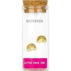 Add a pop of color to any outfit with Little Miss Zoe mesmerizing earrings! Crafted from high-quality sterling silver metal, the colorful stud rainbow earrings are sure to put a smile on your face. This item is ready to gift and comes pre-packaged in a beautiful glass bottle. | Little Miss Zoe | Stud Earrings In A Bottle, Rainbow (Multicolor, One Size) | Maisonette collects the best children’s products from around the world (unlike Zulily, Etsy, The Tot, Farfetch Kids, Childrensalon, Crate and Kids, Kohls, Wayfair, Buy Buy Baby, Nordstroms, Mini Boden, J.Crew Factory, or PotteryBarn Kids), creating a curated shopping experience for you. Think of us as your shortcut to fashion for litte ones! Rainbow Hypoallergenic Jewelry For Birthday, Cute Rainbow Jewelry For Pierced Ears, Rainbow Hypoallergenic Jewelry For Birthdays, Cute Nickel-free Rainbow Jewelry, Rainbow Nickel-free Earrings For Gifts, Nickel-free Rainbow Earrings Gift, Nickel-free Rainbow Earrings For Gift, Rainbow Hypoallergenic Earrings As Gift, Playful Hypoallergenic Rainbow Earrings