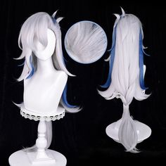 Genshin Impact Neuvillette White with Blue Cosplay Wig ON1310 Embrace the enchanting world of kawaii cosplay with our Genshin Impact Neuvillette White with Blue Cosplay Wig! This wig features a stunning white base with intricate blue highlights, adding a touch of elegance and whimsy to your cosplay looks. 💫 Key Points: 🌸 Exquisite white base with delicate blue highlights for a captivating and magical appearance 🎀 Made from high-quality synthetic fibers for a soft and natural look ✨ Adjustable straps for a secure fit and effortless customization 🌟 Perfect for Genshin Impact cosplay, conventions, and themed events 🔥 Heat-resistant material allows for versatile looks and creative expression Let the Genshin Impact Neuvillette Wig take your kawaii cosplay to new heights. Whether attending Realistic Elsa Wig, Elsa Wig Adult, Genshin Impact Neuvillette, Blue Cosplay Wig, Blue Cosplay, Gothic Harajuku, Clothing Themes, Kawaii Store, Genshin Impact Cosplay