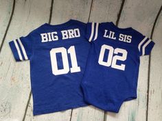 Big Bro Lil Sis Shirt - Big Sis Shirt in Hot Pink, Grey, Navy, Red, Royal, or Smoke Football Jersey Customizable Blue Top For Game Day, Customizable Blue Tops For Sports Events, Blue Top With Name Print For Game Day, Blue Customizable Tops For Team Spirit, Blue Tops With Name Print For Game Day, Family Matching Game Day Tops With Short Sleeves, Customizable Blue T-shirt For School Spirit, Family Matching Sports Event Tops With Team Name, Customizable Red Short Sleeve Tops