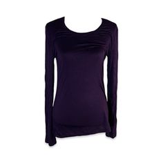 New Without Tags Deep Purple Stretchy Long Sleeve Shirt Fitted Long Sleeve Purple T-shirt, Long Sleeve Knit Top For Layering, Purple Stretch Crew Neck Top, Purple Tops For Fall Layering, Fitted Long Sleeve T-shirt For Layering, Purple Crew Neck Top For Layering, Solid Long Sleeve Tops For Layering, Purple Long Sleeve Shirt For Fall, Long Sleeve Solid Tops For Layering