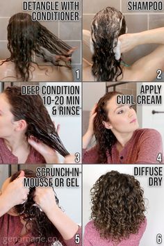 Beginner Curly Hair Routine using Drugstore Products, CGM-friendly - Gena Marie Curly Hair Care Routine, Wavy Curly Hair, Curly Hair Inspiration, Hair Routine, Hair Curly