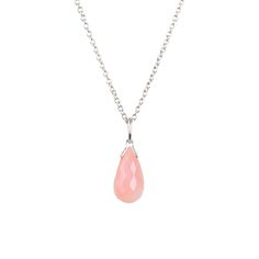 "Sweet and gentle Natural Pink Opal drop necklace suspended from a delicate chain. For a special gift for wife on the 14th Anniversary or October Birthday. Matching earrings available here: https://etsy.me/38LqRtU M A T E R I A L S: * natural pink opal * 14k Gold Filled / 14k Rose Gold Filled / Sterling Silver * spring ring clasp closure * personalized disc with BB letters on the chain end or ->Your initials * comes in our beautiful branded gift box along with the descriptive gemstone card S Delicate Adjustable Drop Necklace, Adjustable Drop Necklace With Delicate Teardrop Pendant, Delicate Chain Charm Necklace With Drop Shape, Delicate Teardrop Charm Necklaces With Adjustable Chain, Feminine Teardrop Pendant Necklace For Gift, Charm Drop Necklaces For Gifts, Drop Shape Charm Necklace For Gift, Delicate Long Drop Necklace For Gift, Delicate Teardrop Pendant Drop Necklace With Delicate Chain