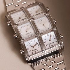 Arctic 1.5ct White MOP 1.5ct 6 Time Zone Watch face Sample Sale, Square Watch, Diamond Watch, Store Displays, Stainless Steel Case, Mother Of Pearl, Sale Items, Diamond Jewelry, Natural Diamonds