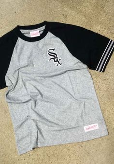 Mitchell and Ness Chicago White Sox Grey Team Captain Short Sleeve Fashion T Shirt - 56500584 How To Clean White Sneakers, Visa Online, Team Mom, Base Ball, Driving Pictures, Stylish Mens Outfits, Beer Shirts, Fashion T Shirt, Sleeve Fashion