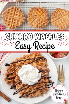 With this easy churro waffles recipe you can enjoy the perfect combination of churros and waffles in one bite. Made with a simple waffle batter and coated in cinnamon sugar, these waffles are irresistibly sweet and crispy. Serve them with chocolate sauce, caramel, or whipped cream for an indulgent breakfast or dessert that’s great for holidays, brunch gatherings, or any special occasion.