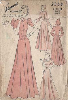 an old sewing pattern for a women's dress