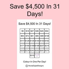 a pink background with the words save $ 4, 500 in 3 days