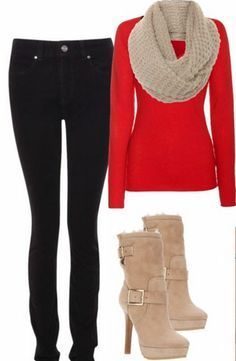 Casual Women's Outfits Cute Christmas Outfits, Looks Jeans, Girls Christmas Outfits, Fashion Trends Winter, Office Christmas, Cute Winter Outfits, Red Sweater, Christmas Fashion, Favorite Pins