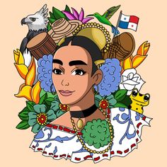 Folklorico Wallpaper, Panagbenga Festival Costumes Drawing, Folklorico Dancer Drawing, Panama Art Paintings, Creative Director, Panama, Art Design, ? Logo, On Instagram