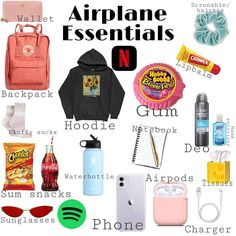 there are many items that can be found in this image, including backpacks and cell phones