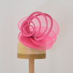 Pink Fascinator 'Sydney' Sinamay and Horsehair Hat with Loops,  Hat Art By Cathy Hat Inspiration, Hat Art, Pink Fascinator, Types Of Hats, Feather Hat, Snap Clips, Fascinator Hats, Derby Hats, Horse Hair