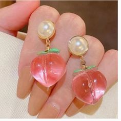 Free With Any Full Price Item! Just Throw Them In The Bundle Together :) X57 K Mer Peach Accessories, Peach Items, Artsy Earrings, Peach Earrings, Peach Fruit, Chic Art, Magical Jewelry, Earrings Color, Pink Ladies