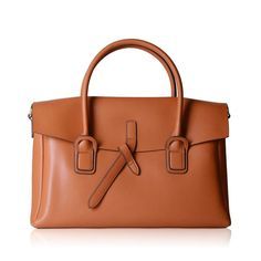 Brown Satchel With Zipper For Fall, Brown Business Satchel With Zipper Pocket, Brown Canvas Satchel With Zipper Closure, Modern Brown Top Handle Briefcase, Fall Leather Satchel In Cognac, Cognac Leather Satchel For Fall, Brown Laptop Bag With Double Handle, Chic Brown Laptop Bag For Work, Leather Satchel For Office Use In Fall