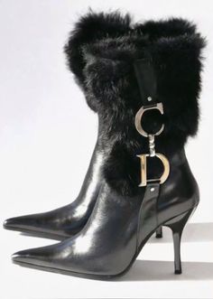 lacedeyelids Heel Boots, High Heel Boots, Christian Dior, High Heel, Black Boots, Dior, Boots, Gold, Black