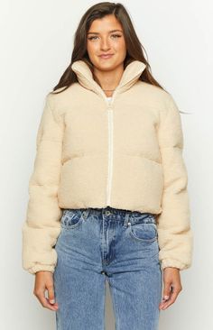 * Cream Teddy Puffer Jacket 
 * 
 
 * HOW TO STYLE: 
 * Keep cozy in the cooler weather in this snuggly teddy puffer jacket ()! This stylish jacket can be styled over any outfit, from a cute dress () to jeans and crop top (). 
 * 
 
 * FEATURES: 
 * Heavy weight 
 * Lined 
 * Collared 
 * Side pockets 
 * Front zip 
 * Standard Fit 
 * Fleece outer Cozy Puffer Jacket For Cold Weather With Pockets, Cozy Winter Puffer Jacket With Pockets, Cozy Puffer Jacket With Pockets For Winter, Cozy Long Sleeve Puffer Jacket With Pockets, Cozy Long Puffer Jacket For Cold Weather, Cozy Long Sleeve Winter Puffer Jacket, Cozy Long Sleeve Puffer Jacket For Winter, Cozy Long Sleeve Puffer Jacket For Cold Weather, Trendy Fluffy Long Sleeve Outerwear