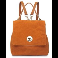 Genuine Suede. Handle Drop: 5” 10.6” L X 4.7” W X 10.6” H Never Been Used! Nwt! Affordable Orange Satchel Shoulder Bag, Cheap Orange Satchel For Shopping, Bucket Backpack, Suede Backpack, Brown Backpacks, Faux Leather Backpack, Hobo Handbags, Backpack Purse, Black Backpack