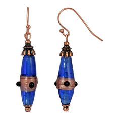 These dashing copper tone and blue glass drop earrings will give you a bohemian vibe, day or night. These dashing copper tone and blue glass drop earrings will give you a bohemian vibe, day or night. EARRING DETAILS Length: 1.8 in. Backings: fishhook Metal: alloy Plating: copper tone Finish: polished Material: acrylic, glass Not appropriate for children 14 years old and younger. Size: One Size. Gender: female. Age Group: adult. Blue Artisan Copper Earrings, Artisan Blue Copper Earrings, Blue Copper Wire Wrapped Earrings, Blue Teardrop Copper Earrings, Blue Copper Teardrop Earrings, Blue Bohemian Teardrop Earrings With Wire Wrapped, Blue Wire Wrapped Bohemian Teardrop Earrings, Bohemian Blue Wire Wrapped Teardrop Earrings, Bohemian Blue Copper Earrings