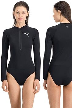 PUMA Women's long-sleeved surf suit Surf Swimsuit, Legging Sport, Suit Shirts, Puma Women, Swim Fashion