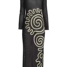 Tania Abstract Sheer Midi-Dress | Saks Fifth Avenue