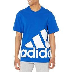 Adidas Multi Sport T Shirt Mens L/Xl Blue Logo Spellout Stripes Short Sleeve New Please Check Measurements Below Before Purchasing. Chest 25" Pit To Pit Flat - From The Front Total Length 30" Bottom Of Collar To Hem - Back Blue Adidas T-shirt For Streetwear, Adidas Blue T-shirt For Streetwear, Blue Oversized T-shirt For Sports, Adidas Oversized Crew Neck Top, Oversized Adidas Crew Neck Top, Adidas Blue Tops With Logo Print, Blue Adidas T-shirt For Summer, Adidas Blue T-shirt For Summer, Adidas Blue Short Sleeve T-shirt