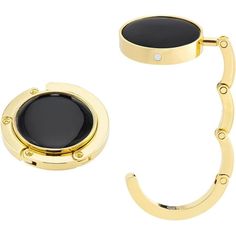 a pair of black stone and gold plated cufflinks