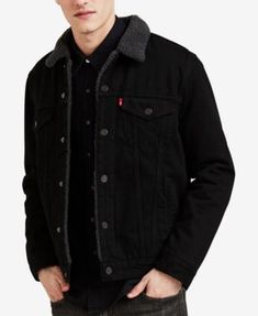 Men's Sherpa Denim Trucker Jacket Trucker Jacket Outfit, Levis Sherpa Jacket, Levis Sherpa, Men Fashion Summer, Trucker Jacket Men, Sherpa Trucker Jacket, Sherpa Denim Jacket, Mens Sherpa, Levis Denim Jacket