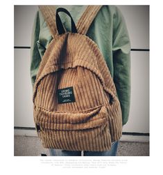 Cute Corduroy Back Pack School Bags on Storenvy Corduroy Backpack, Vintage Backpacks, Girl Backpacks, Online Fashion Stores, Bagpack, Bag Women, Womens Fashion Trends, School Backpacks, Design Vintage