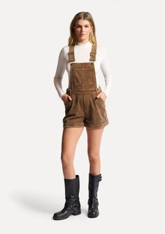 The Kahlo Corduroy short Overalls in Brown offer a relaxed, feminine silhouette. Crafted from soft, washed corduroy, they're comfortable and stylish for any adventure. With adjustable straps and a versatile fit, they can be dressed up or down. Cord Overalls, Corduroy Overall, Ruby Jane, Corduroy Overalls, Short Overalls, Cardigan Crop Top, Cardigan Crop, Boho Chic Outfits, Flowy Pants