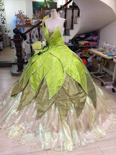 Beading Tiana Princess gowns - Disney Princess - Disney adult Costume - Tiana and the Frog  The costume will take 3-4 weeks for done . For the measurement please check picture above . if have any question then just please contact me . Thank You very much Disney Princess Inspired Dresses, Disney Princess Gowns, Belle Gown