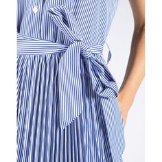 Tommy Hilfiger Women's Dress. Made Complete With Pockets And Cut In An Easy Fit, The Versatile Shirt Dress Is A Wardrobe Must. This Dress Is Sleeveless With An Airy Pleated Skirt For An Added Flare. Affordable Tommy Hilfiger Dresses For Women, Affordable Blue Dresses By Tommy Hilfiger, Tommy Hilfiger Summer Beach Dress, Vertical Stripes Shirt Dress For Daywear, Chic Summer Shirt Dress With Vertical Stripes, Summer Striped Pleated Dress, Tommy Hilfiger Summer Dress For Workwear, Tommy Hilfiger Dress For Summer Workwear, Striped Shirt Dress For Summer Workwear