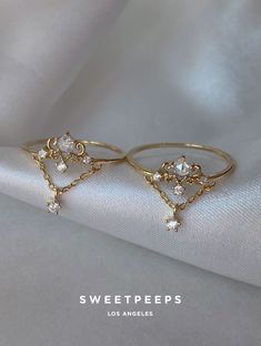 Aristocratic Crown Ring Cute Rings Gold, Rings Minimal, Rings Flower, Best Friend Rings, Friend Rings, Dainty Rings, Pretty Jewelry Necklaces, Cute Engagement Rings, Zierlicher Ring