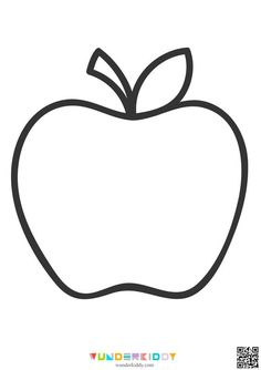 an apple coloring page for kids