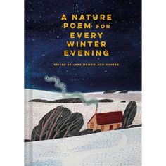 a book cover with an image of a house in the snow and stars above it