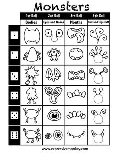 a printable monster's roll and roll game for kids to practice their numbers