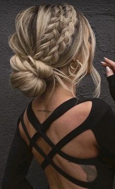 Beautiful Prom Hairstyles, Thick Hair Prom Hairstyles, Up Do Hair For Wedding, Prom Updos For Long Hair Braided, Wedding Hairstyles From The Front View, Braided Ponytail Hairstyles For Wedding, 2024 Formal Hair, Cute Hoco Updos, High Updo Wedding Front View