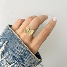 This beautifully designed Butterfly Ring makes a sweet statement. It is still very delicate and feminine. Adjustable design makes it possible to be worn on different fingers, so its super versatile! - - - D E T A I L S - - - * Made of 925 Sterling Silver * THICK plating of 14k Gold or Rhodium * Butterfly measures 14.7mm * Adjustable Ring for sizes 7-9 Made with 100% Pure Love! ♡ Happy to answer any questions you may have! 😊 Cheap Butterfly Ring For Women, Cheap Adjustable Butterfly Ring, Cheap Adjustable Butterfly Ring For Women, Cheap Butterfly Ring For Gift, Cheap Adjustable Butterfly Ring For Gift, Butterfly Ring Jewelry Gold, Delicate Adjustable Butterfly Promise Ring, Delicate Open Butterfly Ring, Adjustable Yellow Open Ring