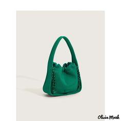 Olivia Mark - Light and fashionable high-end magnanimous new woven canvas handbag small bag shoulder cross simple women's bag Green Evening Bag With Braided Handles, Evening Canvas Top Handle Shoulder Bag, Canvas Top Handle Shoulder Bag For Evening, Evening Canvas Shoulder Bag With Top Handle, Casual Evening Shoulder Bag With Braided Handles, Versatile Green Shoulder Bag With Braided Handles, Chic Green Canvas Bag, Casual Green Shoulder Bag For Evening, Casual Green Evening Shoulder Bag