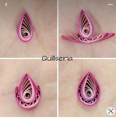 four pictures of different shapes and sizes of hair clips in the shape of a butterfly