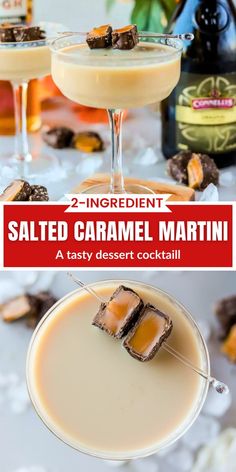 salted caramel martini recipe with two glasses