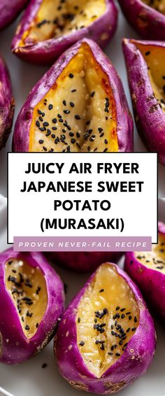 Image for Juicy Air Fryer Japanese Sweet Potato (Murasaki) Air Fryer Japanese Sweet Potatoes, Murasaki Sweet Potatoes Recipes, Murasaki Sweet Potato, Japanese Sides, Japanese Purple Sweet Potato, Sweet Potato Benefits