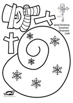 a christmas coloring page with snowflakes and the letter s in it's center