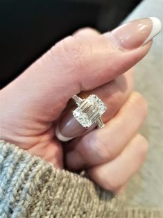 Diamond Ring Emerald Cut, 3 Carat Engagement Ring, Diamond Ring Emerald, Lab Created Diamond Rings Engagement, Emerald Ring Engagement Diamond